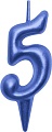 Свеча для торта Мультидом Овал Цифра 5 МС5-45 (синий)
