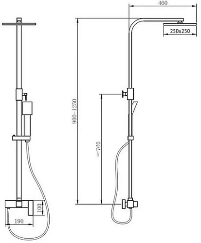 Душевая система Abber Daheim AF8220G (золото матовое)