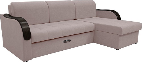 Диван Сириус Лидер-1 c оттоманкой НПБ 260x165 (Eva 05 велюр светло-бежевый)