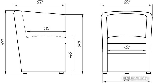 Интерьерное кресло Лама-мебель Рико (Bahama Plus Mint)
