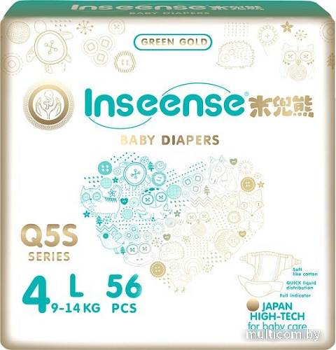 Подгузники Inseense Q5S L 9-14 кг Ins72768 (56 шт)