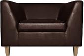 Интерьерное кресло Brioli Дедрик М (экокожа, L13 коричневый/светлые ножки)