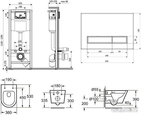 Унитаз Lavinia Boho Relfix Biore Rimless 6 в 1 77040097