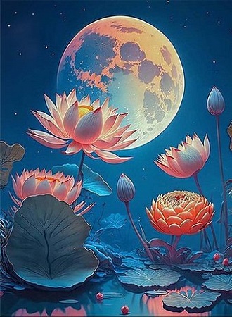 Картина по номерам Молли Лунный лотос 40x50 FHR0587