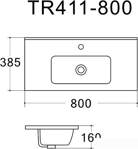 Умывальник Uptrend Charo 80 (глянцевый белый)