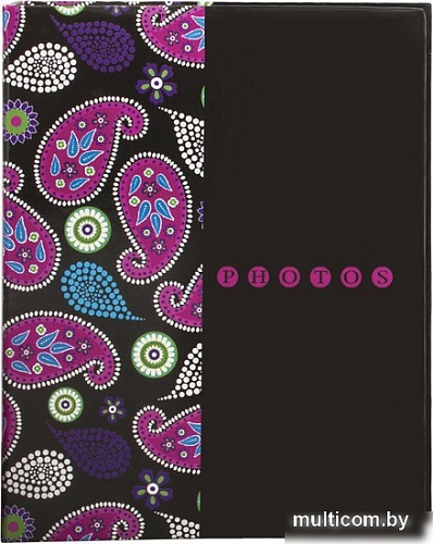 Фотоальбом BRAUBERG Пейсли 390668 (черный/розовый)