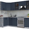 Готовая кухня Интерлиния Тренд 1.5x2.6 левая (индиго/индиго/опал светлый)