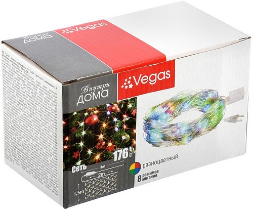 Световая сетка Vegas Сеть 55073 176 LED (мульти)