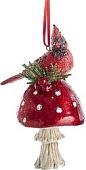 Елочная игрушка Kurt S. Adler Кардинал на мухоморе D3929