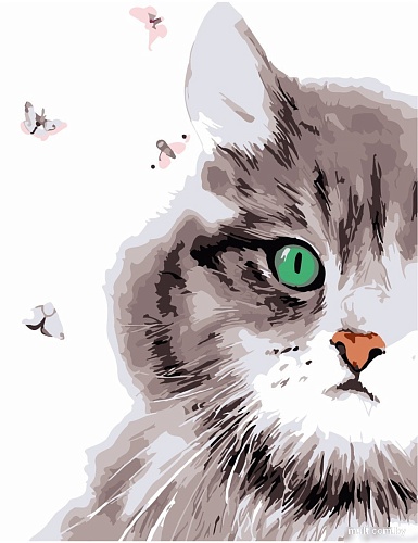 Картина по номерам Рыжий кот Пушистый кот Х-3895