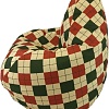 Кресло-мешок LoftyHome Груша L (велюр, клетка принт)