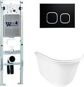 Унитаз WeltWasser Telbach 004 GL-WT + Amberg 350 ST + Amberg RD-BL (белый глянцевый/черный матовый)