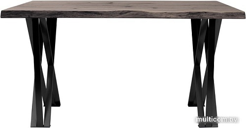 Кухонный стол Buro7 Призма 150 (с обзолом и сучками, дуб мореный/черный)