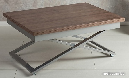 Журнальный столик Levmar Accord D69/S59 (дуб шамони темный/хром)