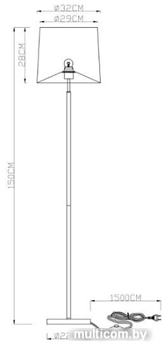 Торшер Arte Lamp Rodos A2589PN-1SS