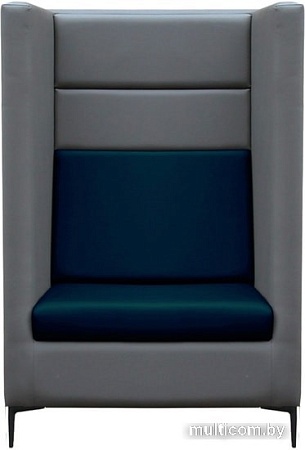 Интерьерное кресло Brioli Дирк (экокожа, L21 серый/L18 синий)