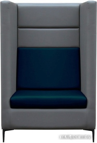 Интерьерное кресло Brioli Дирк (экокожа, L21 серый/L18 синий)