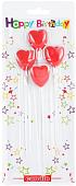 Набор свечей для торта Darvish Сердечки DV-H-1277 4шт