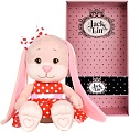 Классическая игрушка Jack&Lin Зайка в красном платье в белый горошек JL-051923-25