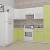Угловая кухня ВерсоМебель ЭкоЛайт-5 1.4x2.6 правая (белый/лайм)