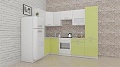Угловая кухня ВерсоМебель ЭкоЛайт-5 1.4x2.6 правая (белый/лайм)