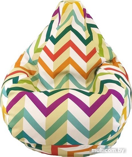 Кресло-мешок LoftyHome Груша XL (велюр, зиг заг принт)