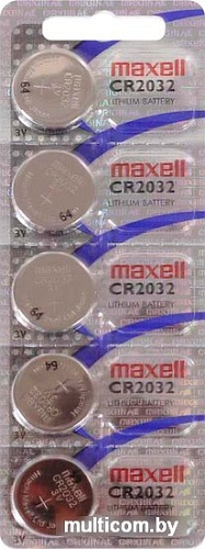 Батарейка Maxell CR2032 5 шт. 18586300