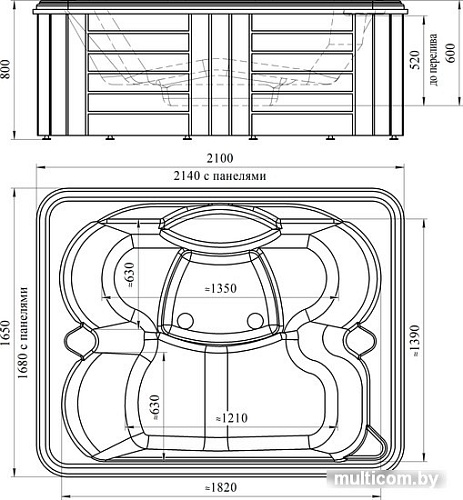 Ванна Radomir DeLuxe 214х168 (белый)