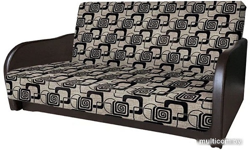 Диван Асмана Дачник-1 (рогожка кубики коричневые/кожзам коричневый)