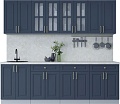 Готовая кухня Интерлиния Мила Шато 2.4А (индиго/индиго/опал светлый)