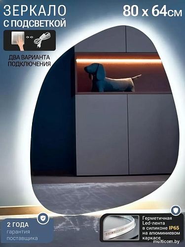 Зеркало с подсветкой eMZe 64x80 LED.NF.64.80.SW.4K (с подсветкой)