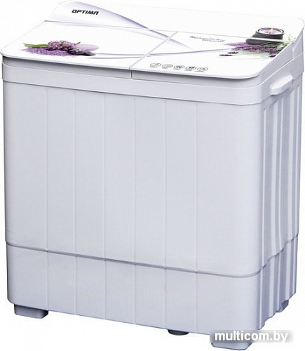 Активаторная стиральная машина Optima МСП-35СТ (белое стекло/сирень)