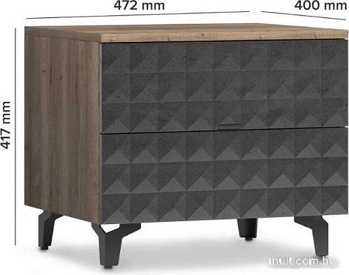 Консольный стол Shtabe Simple 7003 эко (графит/дуб веллингтон/черный)