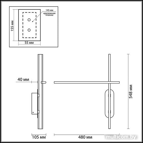 Бра Odeon Light Rudy 3890/36WL