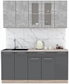 Готовая кухня Интерлиния Мила 19 (бетон-антрацит-травертин)