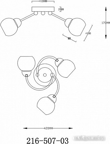 Припотолочная люстра Velante 216-507-03