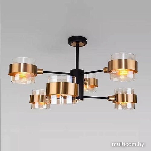 Люстра средней высоты Евросвет 70127/6 (черный/дымчатый)