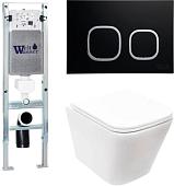 Унитаз WeltWasser Gelbach 004 GL-WT + Amberg 350 ST + Amberg RD-BL (белый глянец/черный матовый)