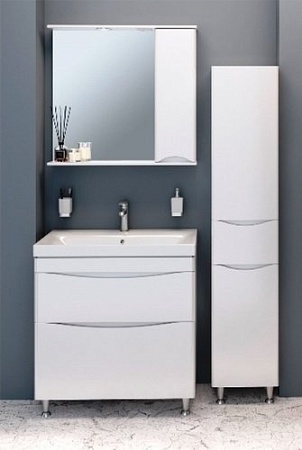Runo Тумба с умывальником Runo Афина 80 + Moduo 80 (напольная, белый)