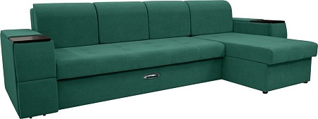 Сириус Лидер-13 с оттоманкой ППУ 330x165 (Eva 30 велюр зеленый)