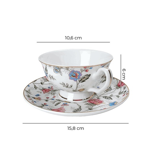 Чашка с блюдцем Mandarin Decor Скарлетт DS14F18118-220-2W