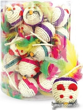 Игрушка для кошек Triol Шарик-мышь NT515 d 4,5 см 48 штук