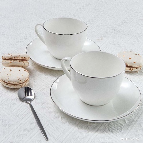 Чашка с блюдцем Mandarin Decor Бланк платинум DS14F10002-260-2W