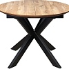 Кухонный стол ОКА Раунд 100-140x75 (дуб натуральный/черный)