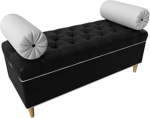 Банкетка Лига диванов Глория 29280 (экокожа черный/белый/белый)