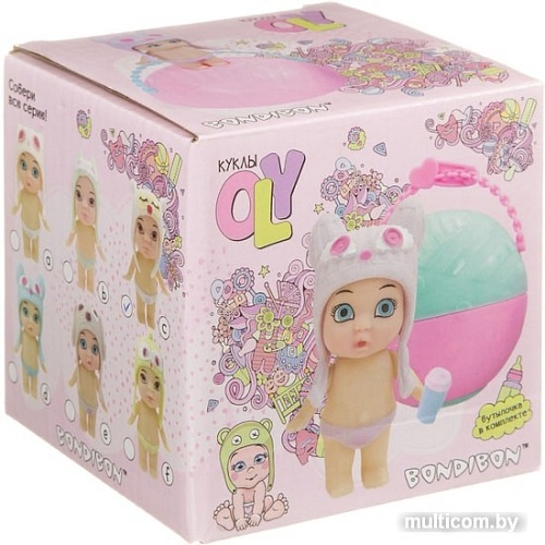 Кукла Bondibon OLY в шапочке-ушанке с животным ВВ3890