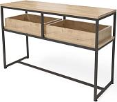 Консольный стол Millwood Пекин 2 180x40 (дуб золотой craft/черный)