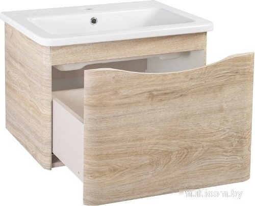 Runo Тумба с умывальником Runo Тоскана 80 + Никсон 80 (подвесная, светлое дерево)