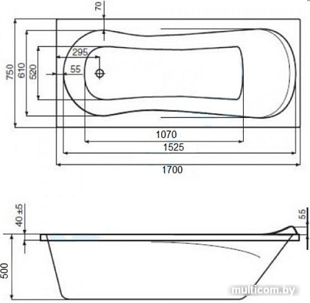 Ванна Roca Uno 170x75 [ZRU9302870]