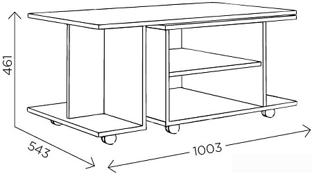 Журнальный столик Комфорт-S Пшенек 6 поворотный (дуб ирландский/белая лиственница)